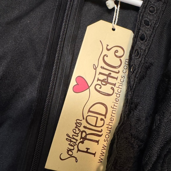 Southern Fried Chics Twyla Midi Black Lace Dress Women’s Medium NWT - Picture 2 of 4